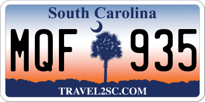 SC license plate MQF935
