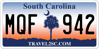 SC license plate MQF942