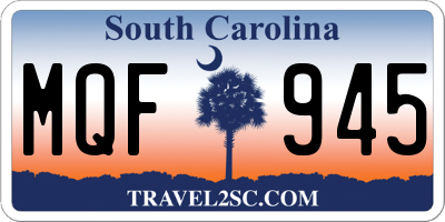 SC license plate MQF945