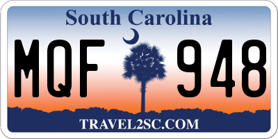 SC license plate MQF948
