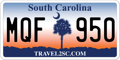 SC license plate MQF950