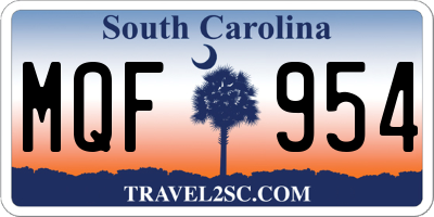 SC license plate MQF954
