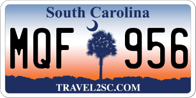 SC license plate MQF956