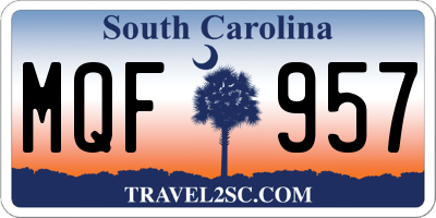 SC license plate MQF957