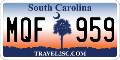 SC license plate MQF959