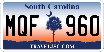 SC license plate MQF960