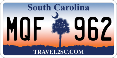 SC license plate MQF962