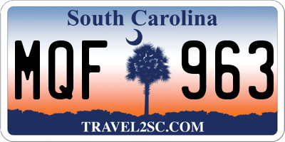 SC license plate MQF963