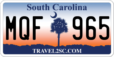 SC license plate MQF965