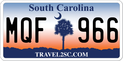 SC license plate MQF966