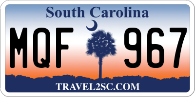 SC license plate MQF967