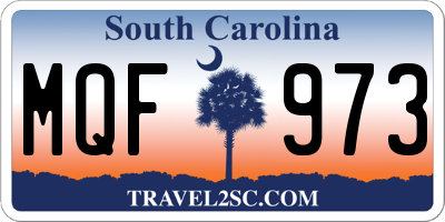 SC license plate MQF973