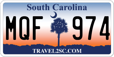 SC license plate MQF974