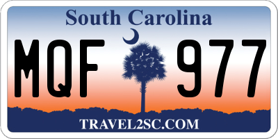 SC license plate MQF977