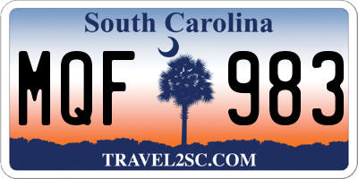 SC license plate MQF983