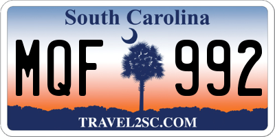 SC license plate MQF992