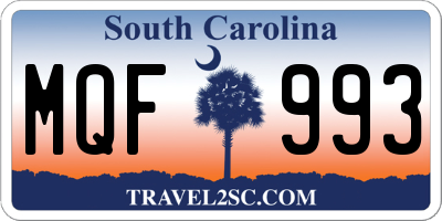 SC license plate MQF993