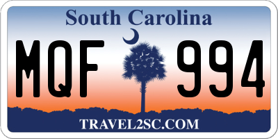 SC license plate MQF994