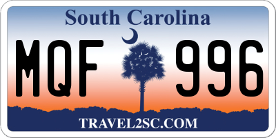 SC license plate MQF996
