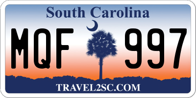 SC license plate MQF997