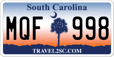 SC license plate MQF998