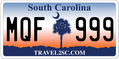 SC license plate MQF999