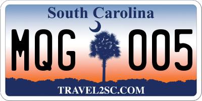 SC license plate MQG005