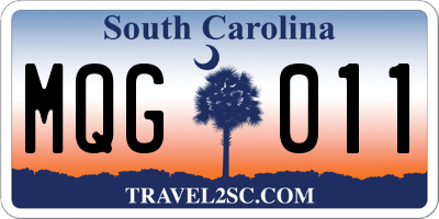 SC license plate MQG011