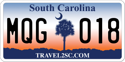 SC license plate MQG018