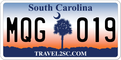 SC license plate MQG019