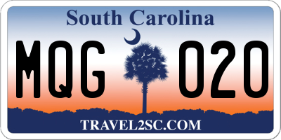 SC license plate MQG020