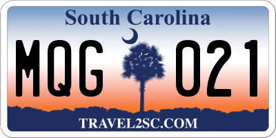 SC license plate MQG021