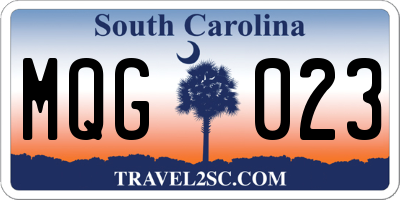 SC license plate MQG023