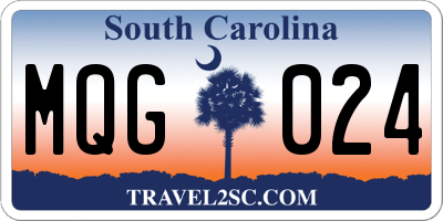 SC license plate MQG024