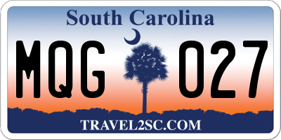SC license plate MQG027