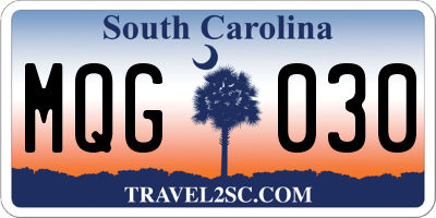 SC license plate MQG030