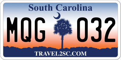 SC license plate MQG032