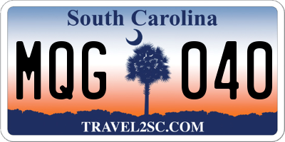 SC license plate MQG040