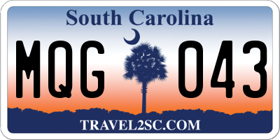 SC license plate MQG043