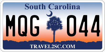 SC license plate MQG044