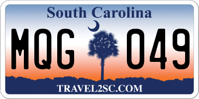 SC license plate MQG049