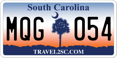 SC license plate MQG054