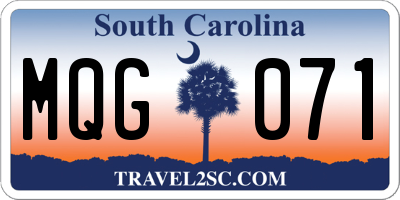 SC license plate MQG071
