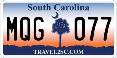 SC license plate MQG077