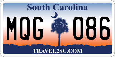 SC license plate MQG086