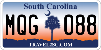 SC license plate MQG088