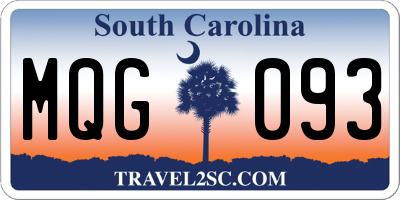 SC license plate MQG093