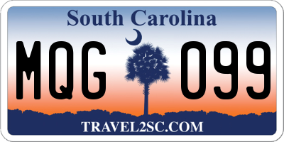 SC license plate MQG099