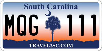 SC license plate MQG111