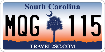 SC license plate MQG115